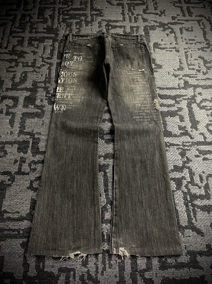 Edge Rupert Abstract Distressed Flared Jeans