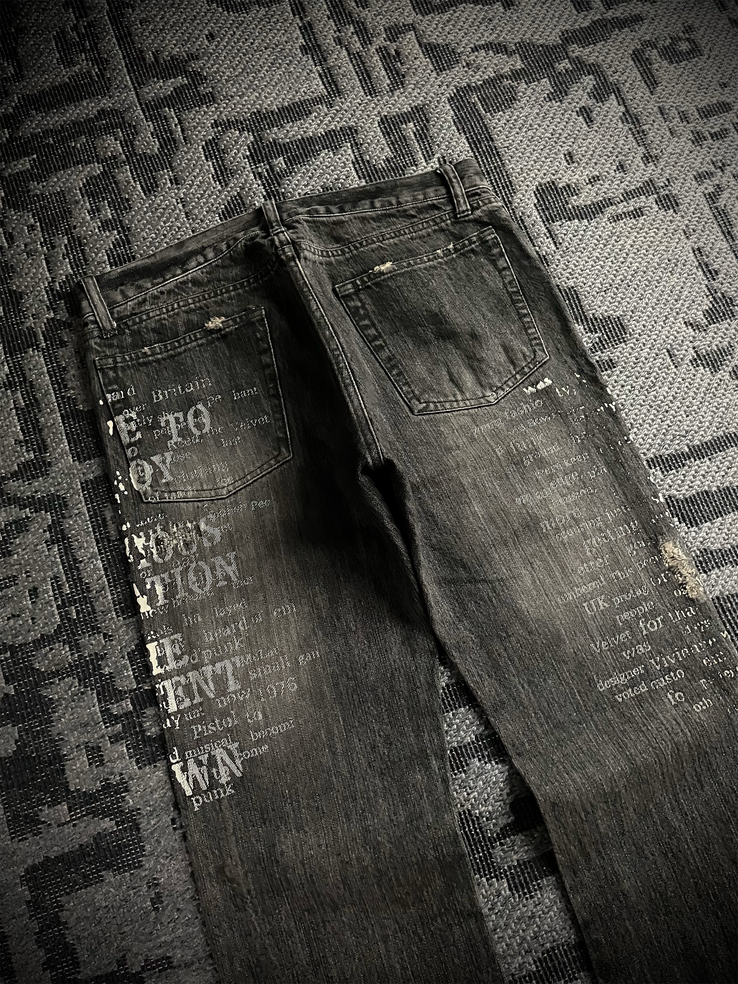 Edge Rupert Abstract Distressed Flared Jeans