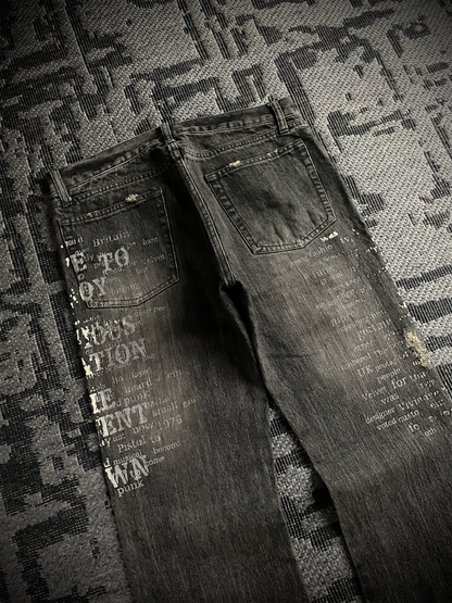 Edge Rupert Abstract Distressed Flared Jeans