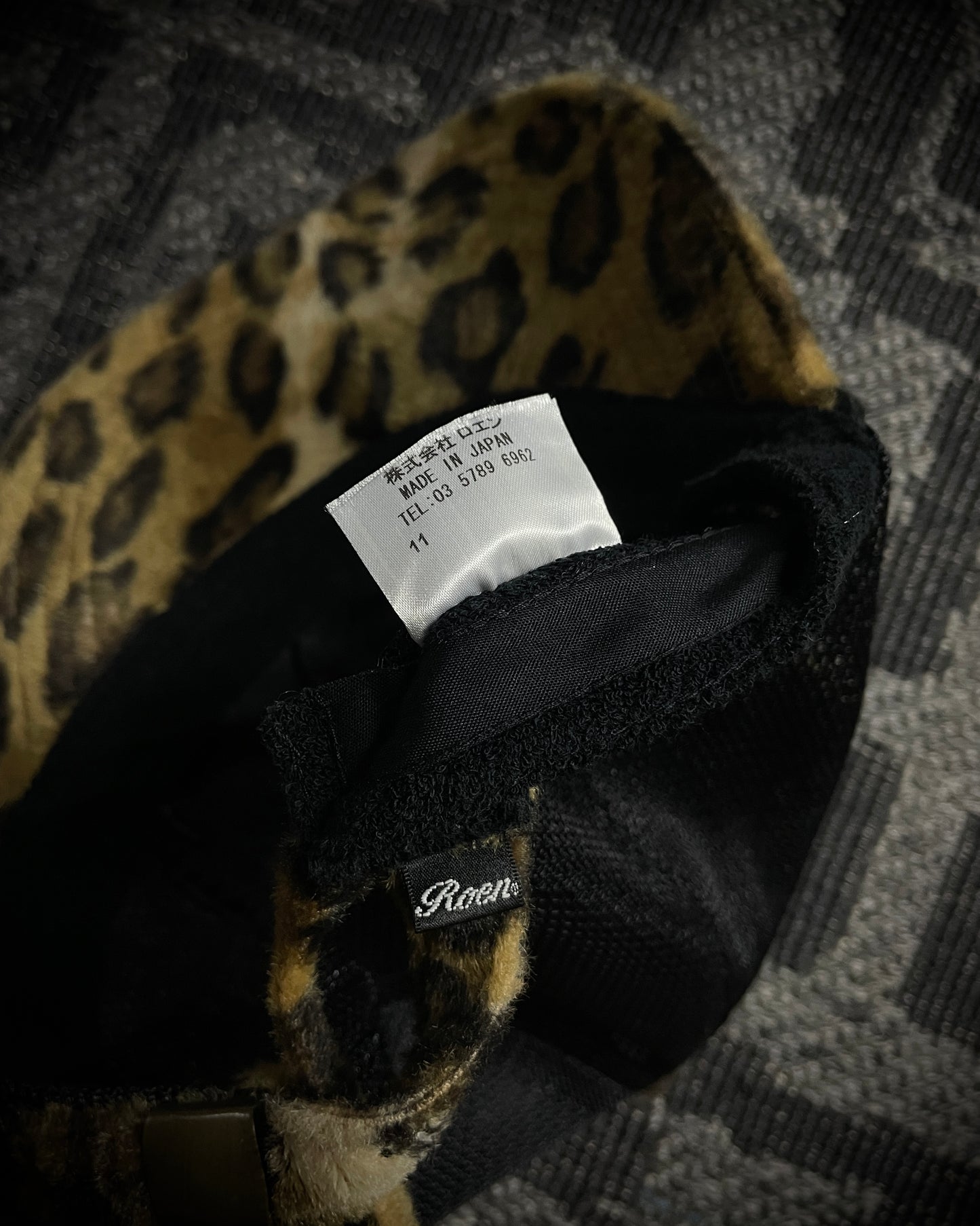 Roen Leopard Fur Skull Trucker Cap Chain