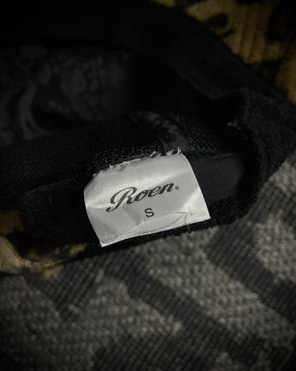 Roen Leopard Fur Skull Trucker Cap Chain