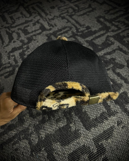 Roen Leopard Fur Skull Trucker Cap Chain