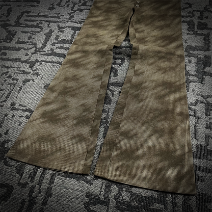 Tornado mart Houndstooth Pattern Bell Bottom Pants