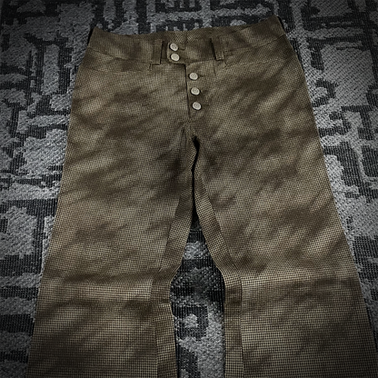 Tornado mart Houndstooth Pattern Bell Bottom Pants