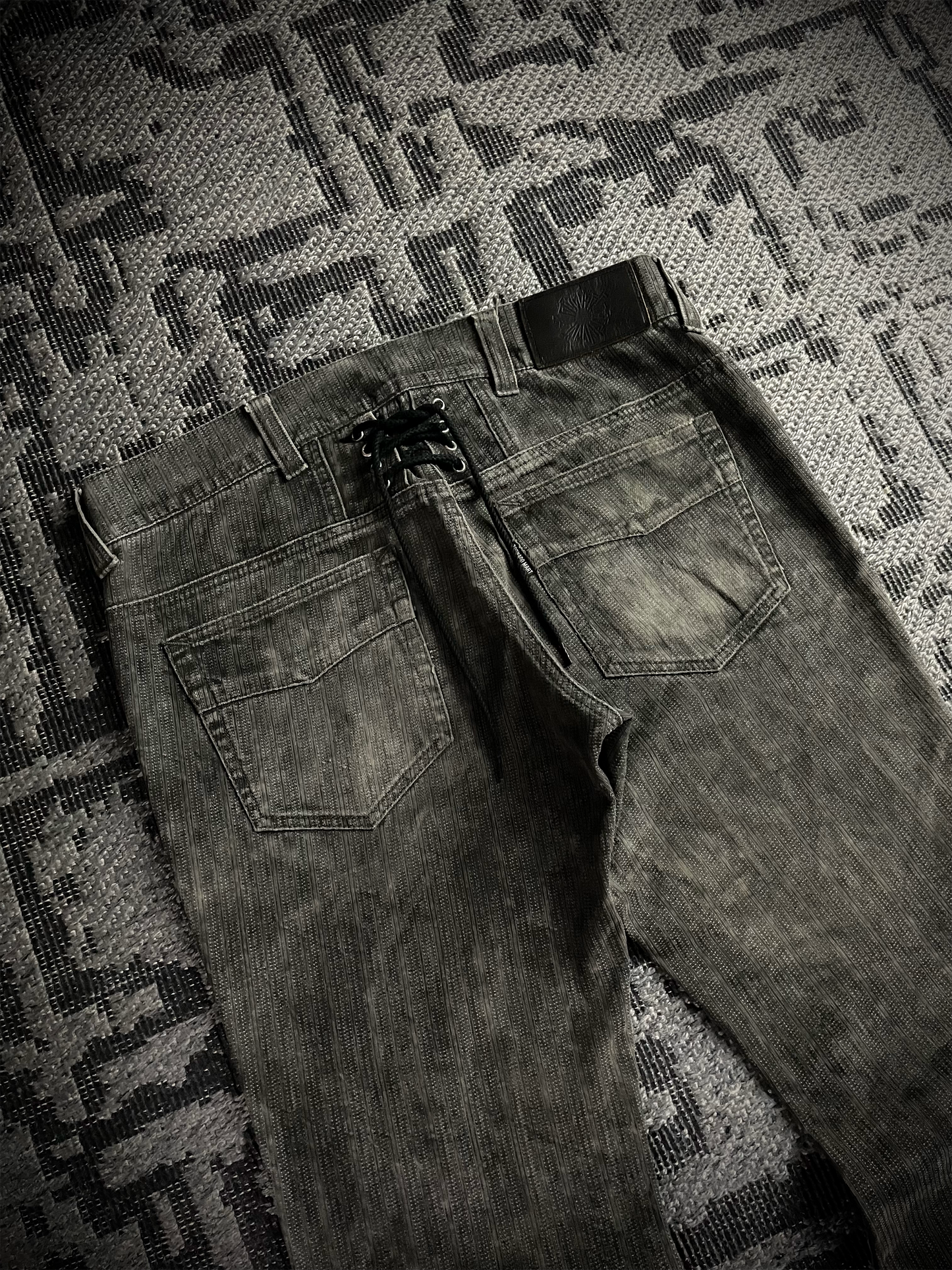 Tornado Mart Back Lace Up Flared Pants