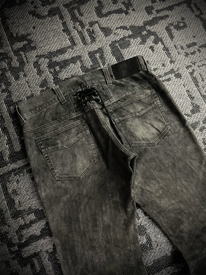 Tornado Mart Back Lace Up Flared Pants