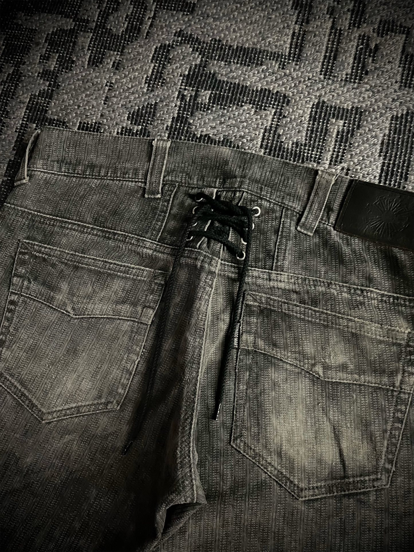 Tornado Mart Back Lace Up Flared Pants