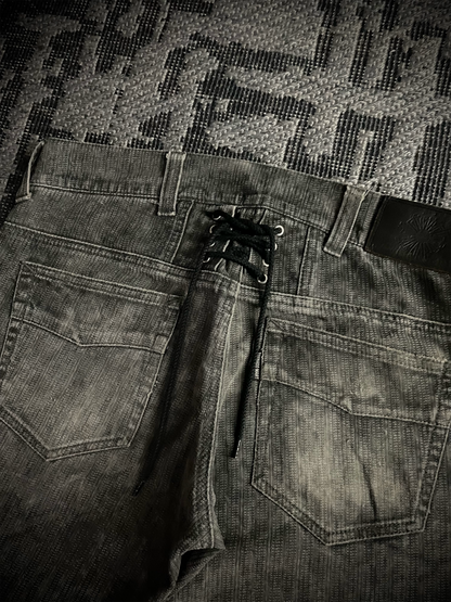 Tornado Mart Back Lace Up Flared Pants