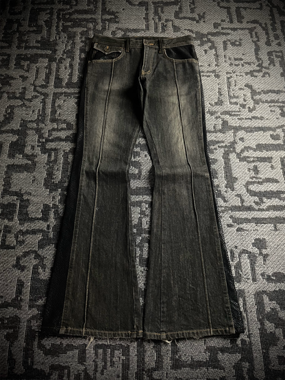 Morgan Homme Snake Pattern Flared Jeans