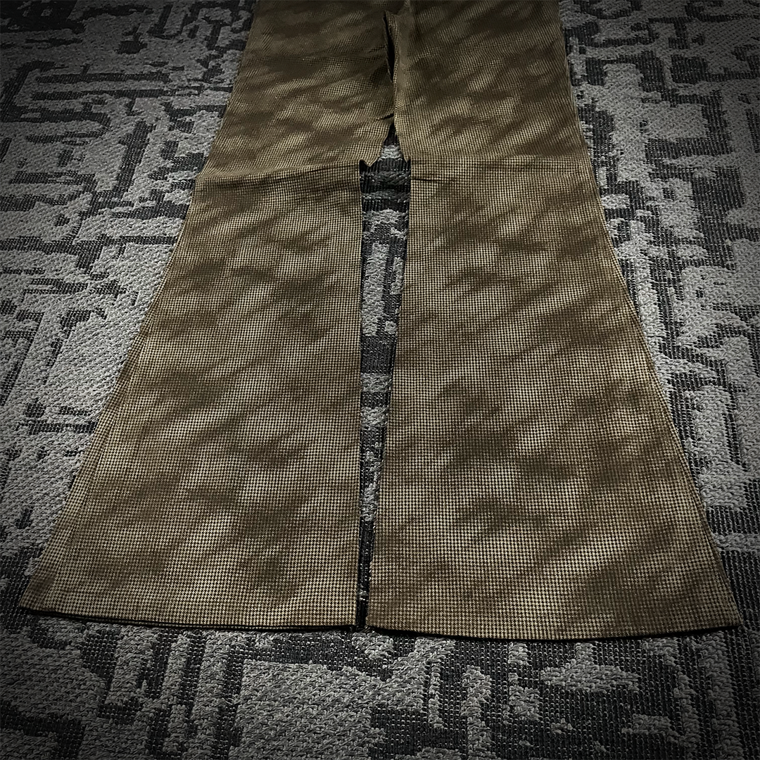 Tornado mart Houndstooth Pattern Bell Bottom Pants