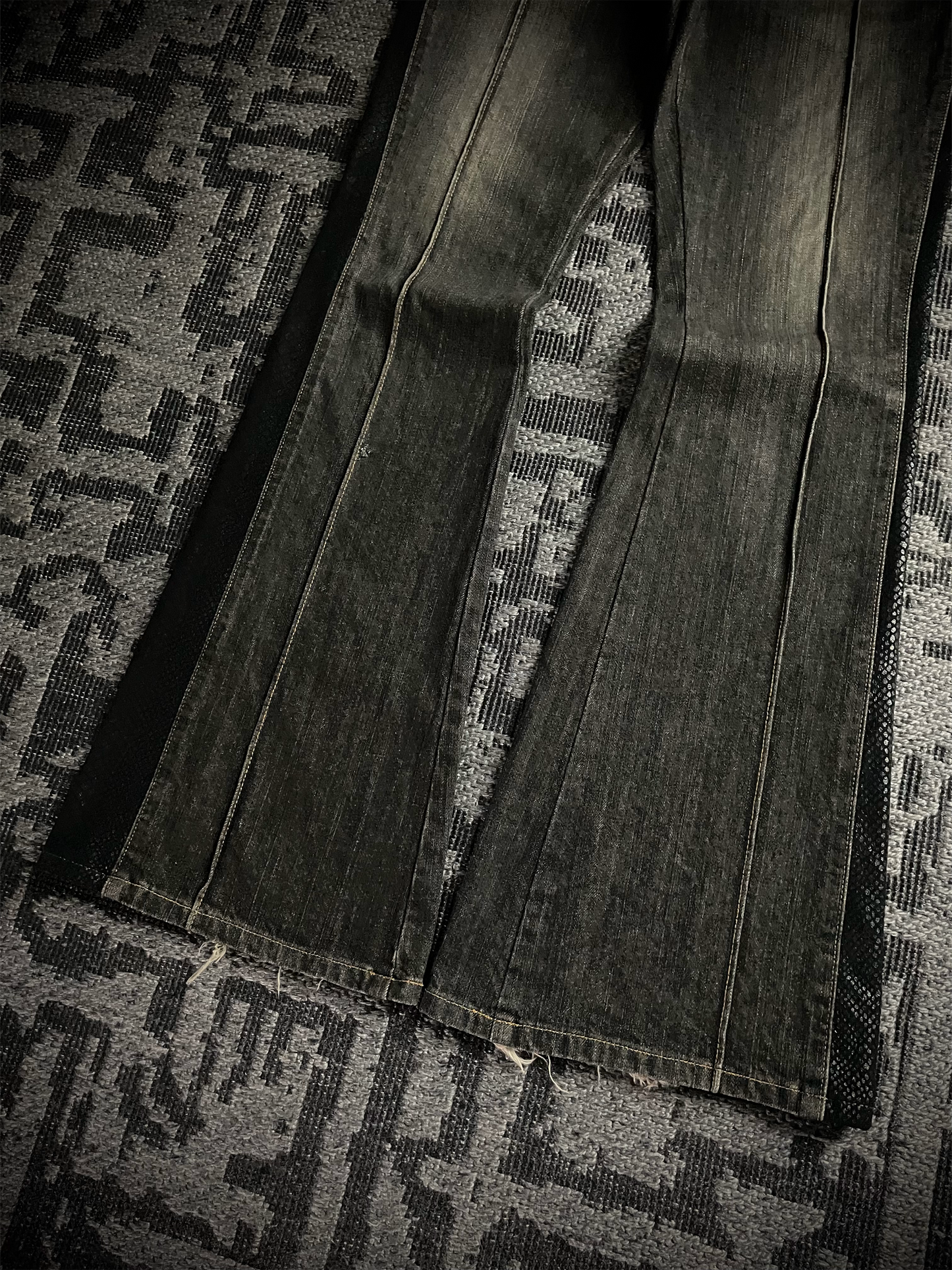 Morgan Homme Snake Pattern Flared Jeans