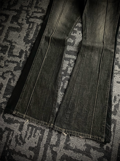 Morgan Homme Snake Pattern Flared Jeans