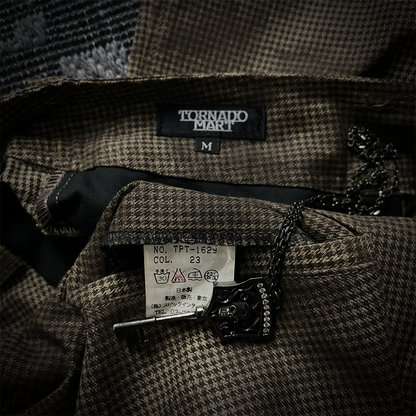 Tornado mart Houndstooth Pattern Bell Bottom Pants