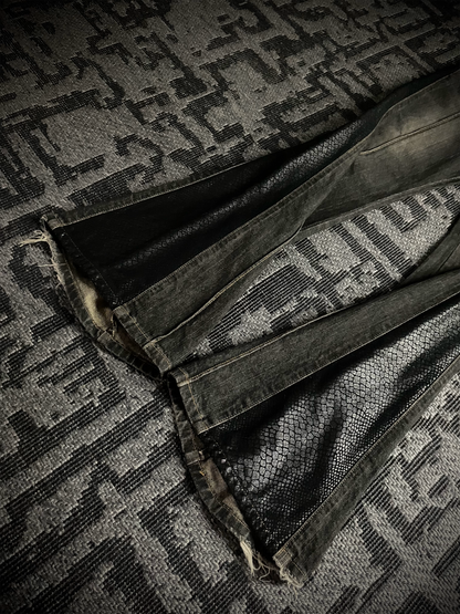 Morgan Homme Snake Pattern Flared Jeans