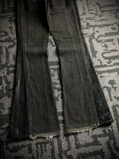 Morgan Homme Snake Pattern Flared Jeans