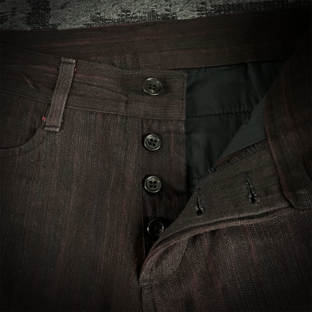 5351 Pour Les Homme Red Striped Flared Pants