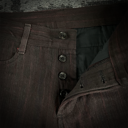 5351 Pour Les Homme Red Striped Flared Pants