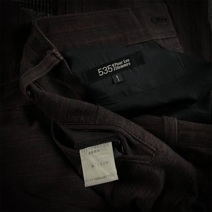 5351 Pour Les Homme Red Striped Flared Pants