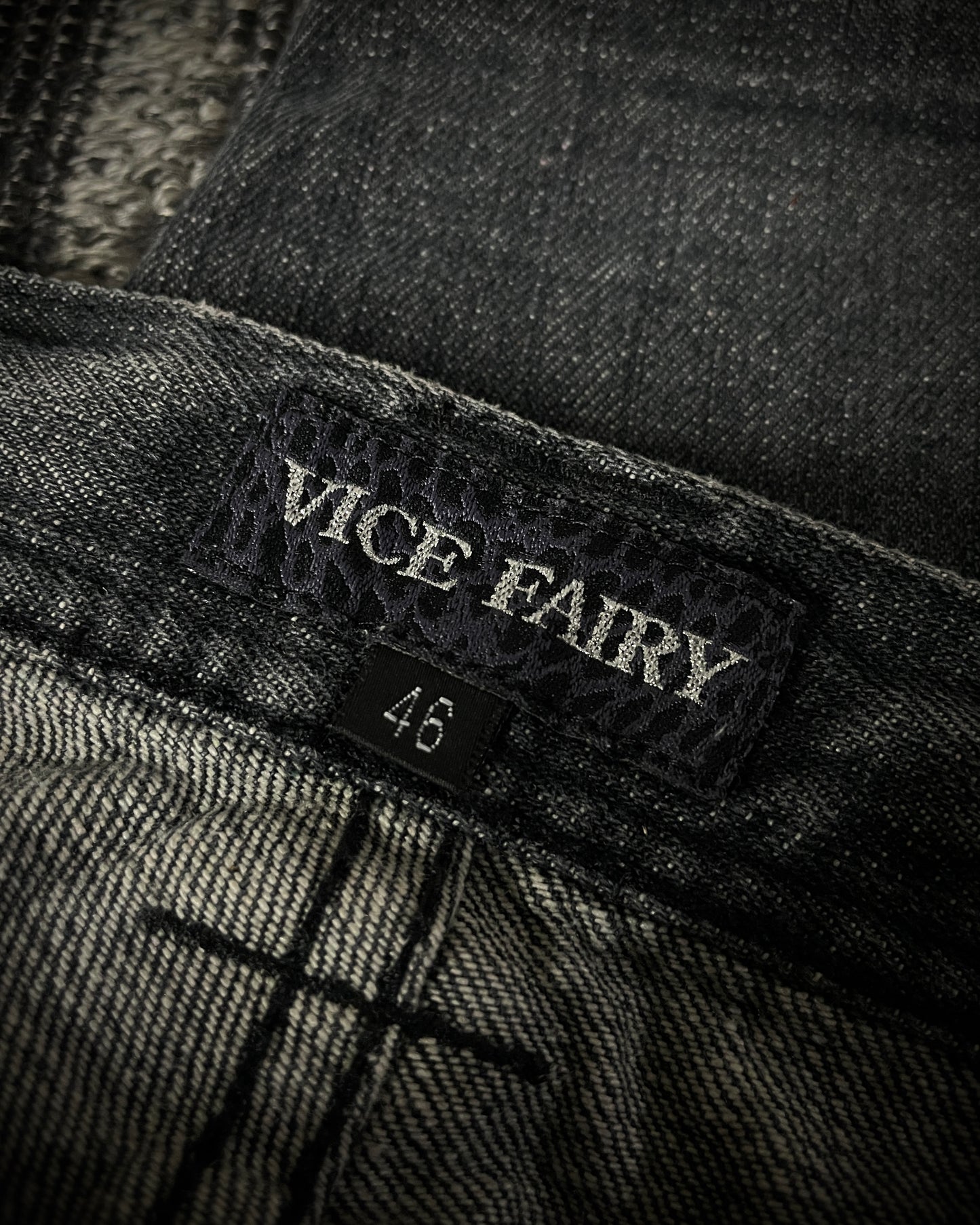 Vice Fairy Washed Grey Distressed Bootcut Jeans
