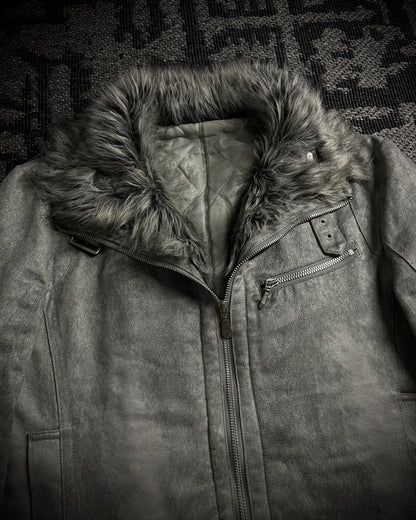 Tornado Mart Wolf Grey Faux Fur Jacket