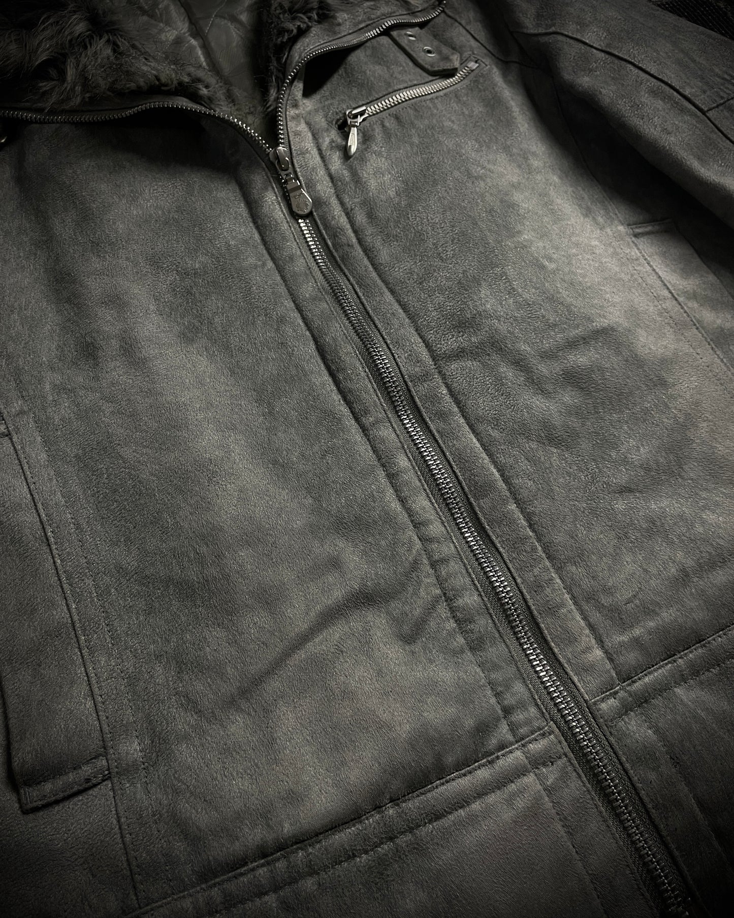 Tornado Mart Wolf Grey Faux Fur Jacket