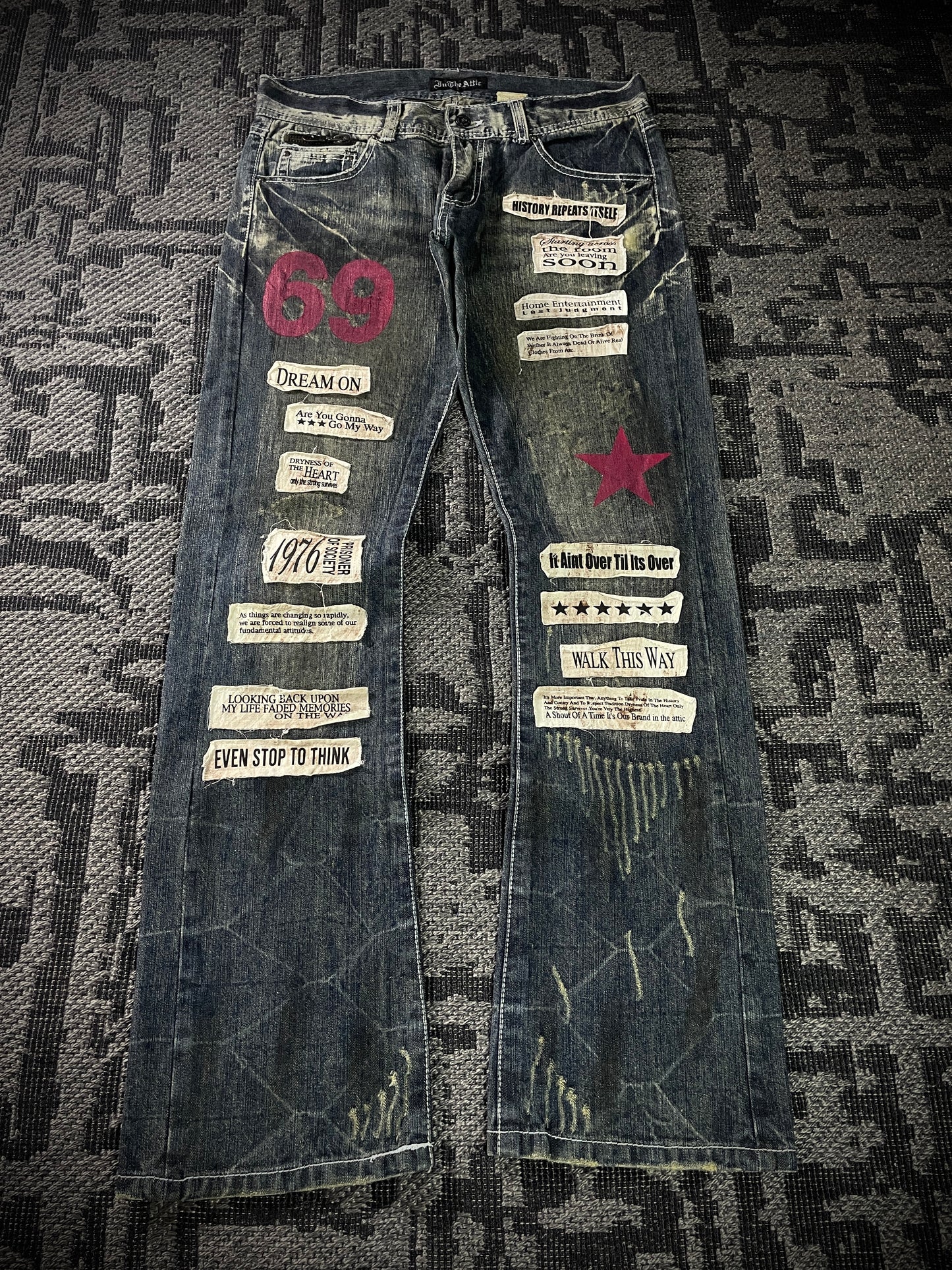 In the attic Patch Boot Cut Jeans