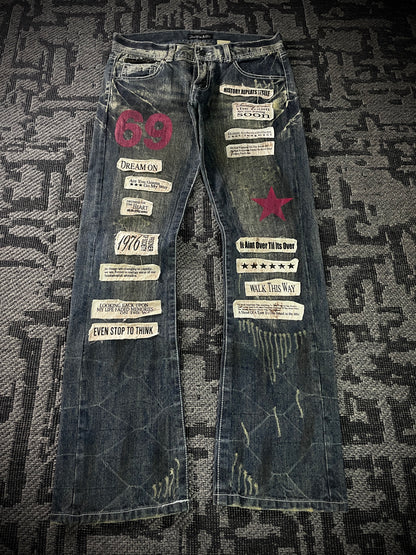 In the attic Patch Boot Cut Jeans