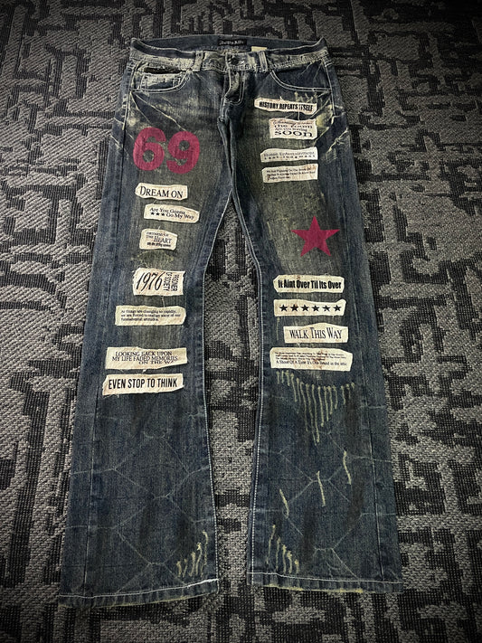 In the attic Patch Boot Cut Jeans