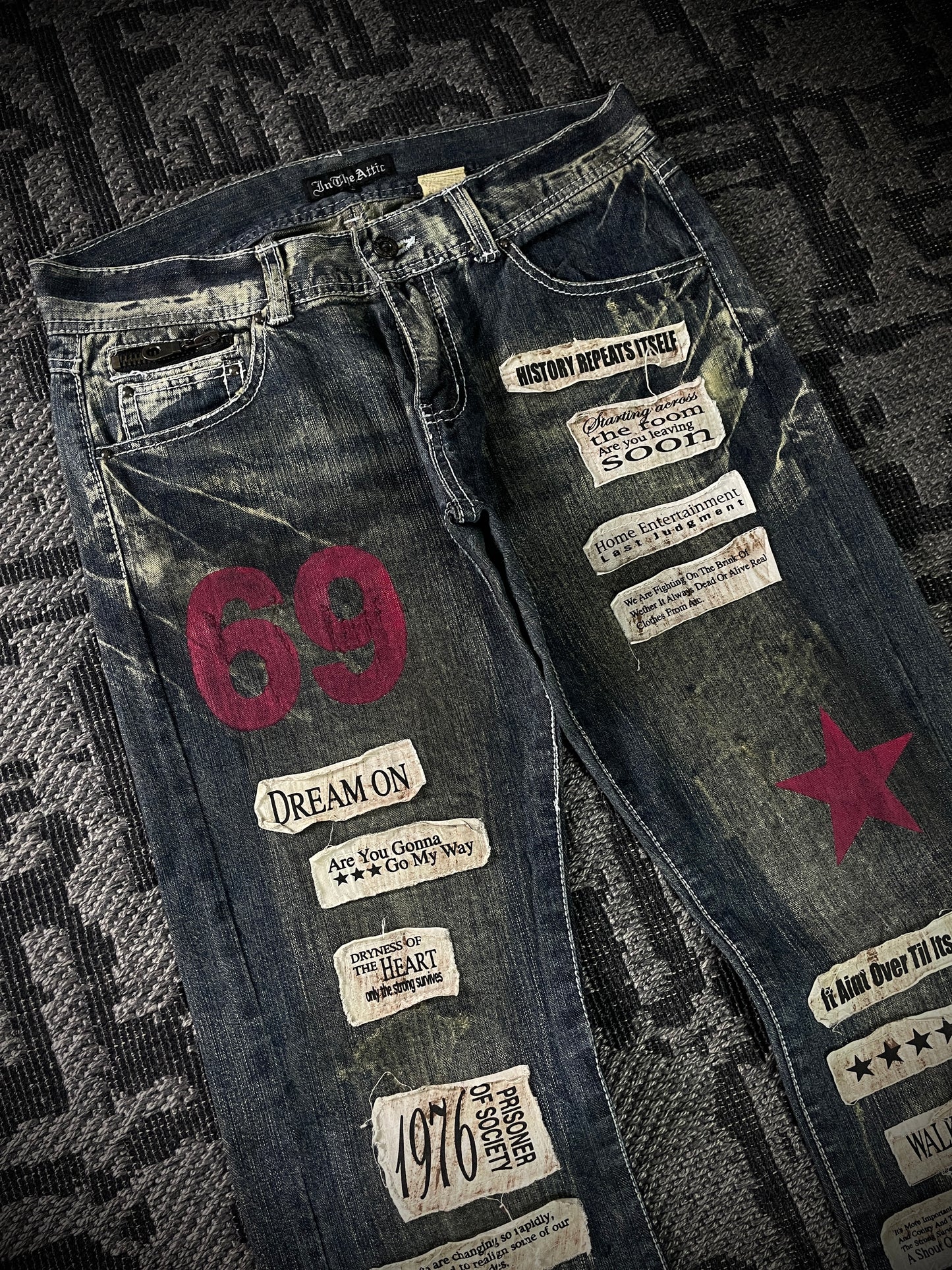 In the attic Patch Boot Cut Jeans