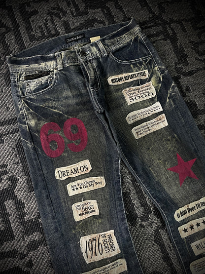 In the attic Patch Boot Cut Jeans