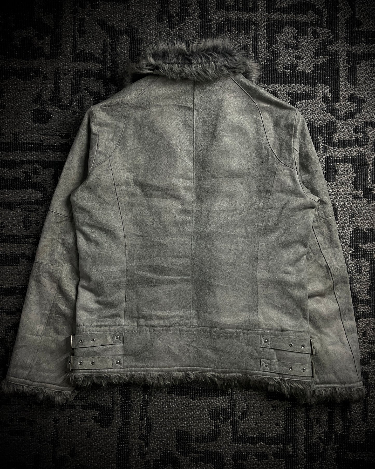 Tornado Mart Wolf Grey Faux Fur Jacket