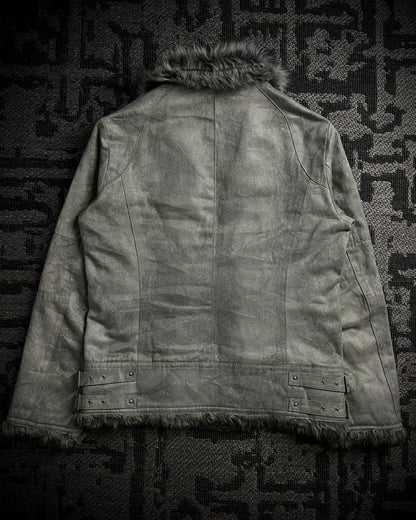 Tornado Mart Wolf Grey Faux Fur Jacket