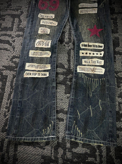 In the attic Patch Boot Cut Jeans