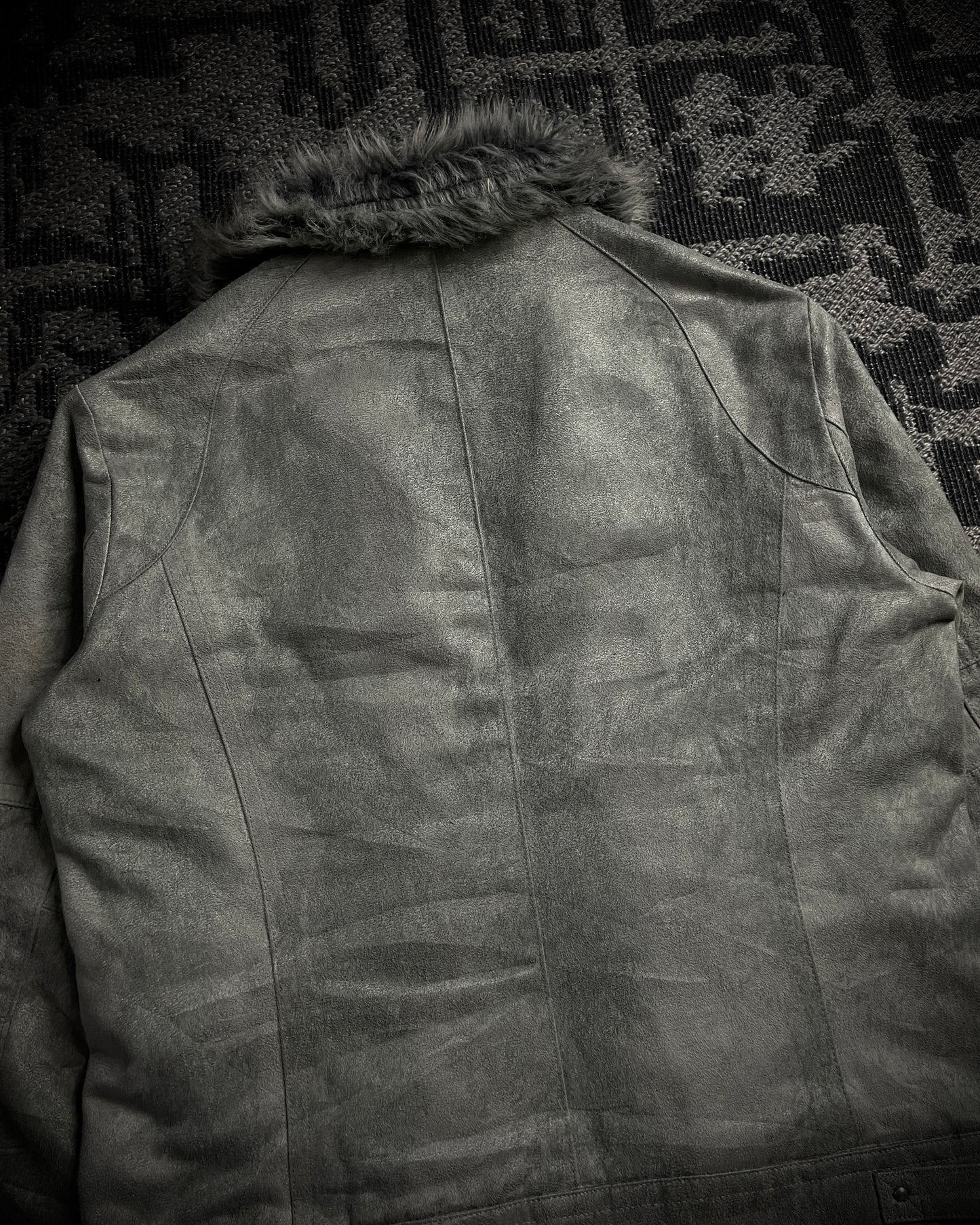 Tornado Mart Wolf Grey Faux Fur Jacket