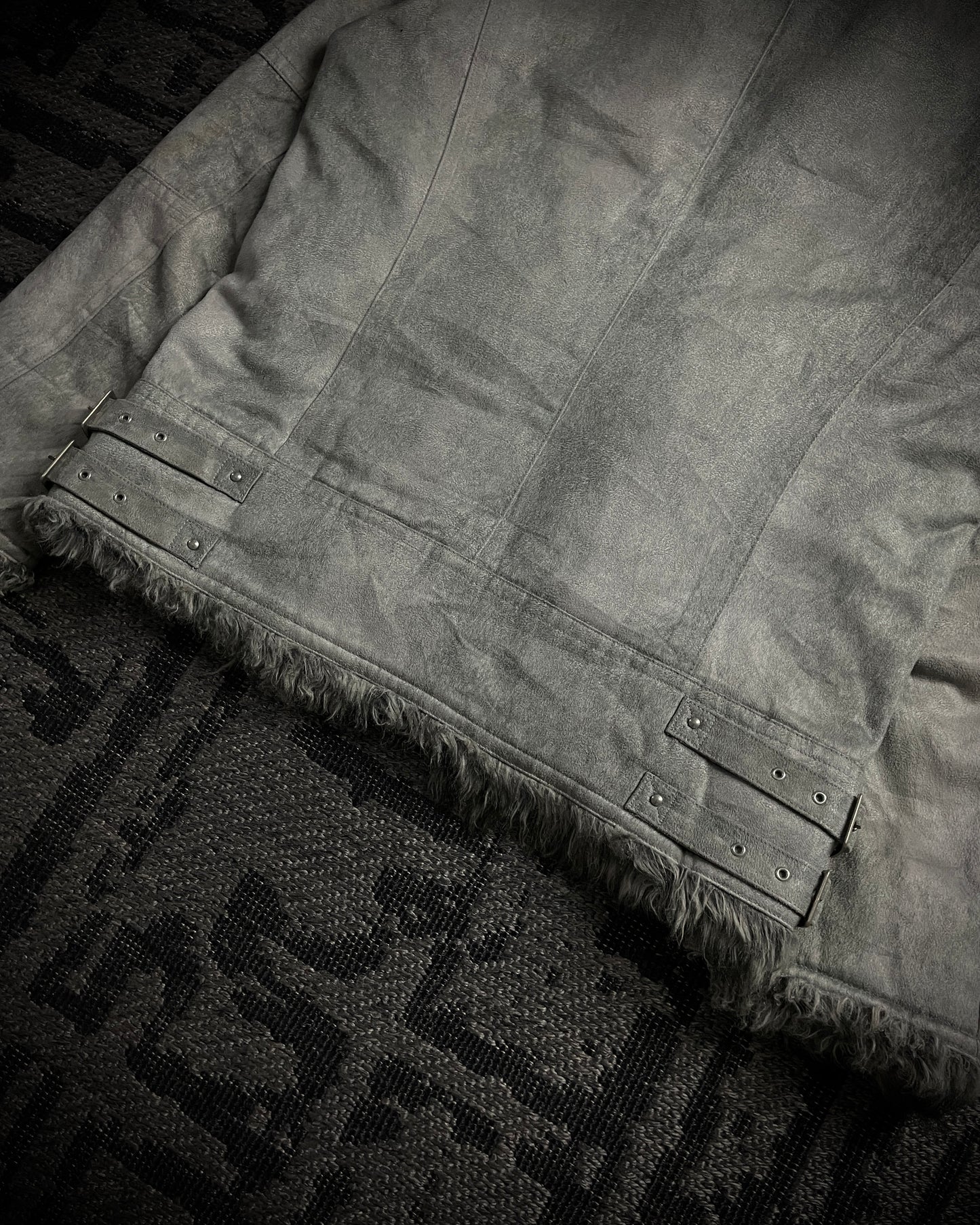 Tornado Mart Wolf Grey Faux Fur Jacket