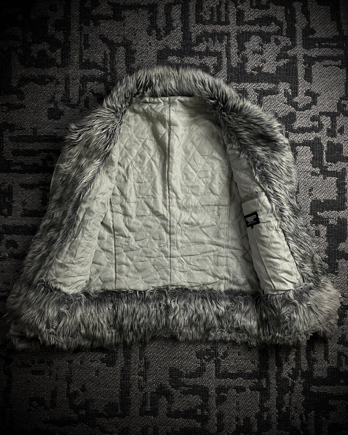 Tornado Mart Wolf Grey Faux Fur Jacket