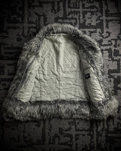 Tornado Mart Wolf Grey Faux Fur Jacket