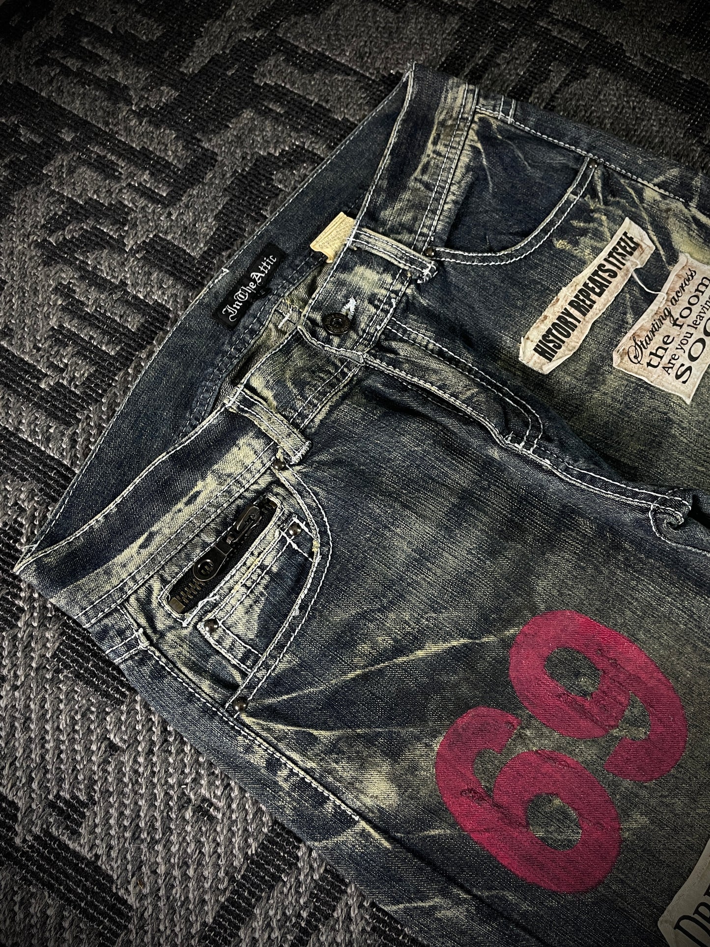 In the attic Patch Boot Cut Jeans