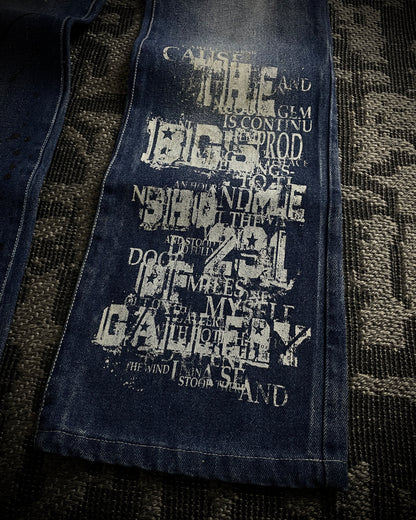 Bernings Sho Distressed Poem Studded Bootcut Denim