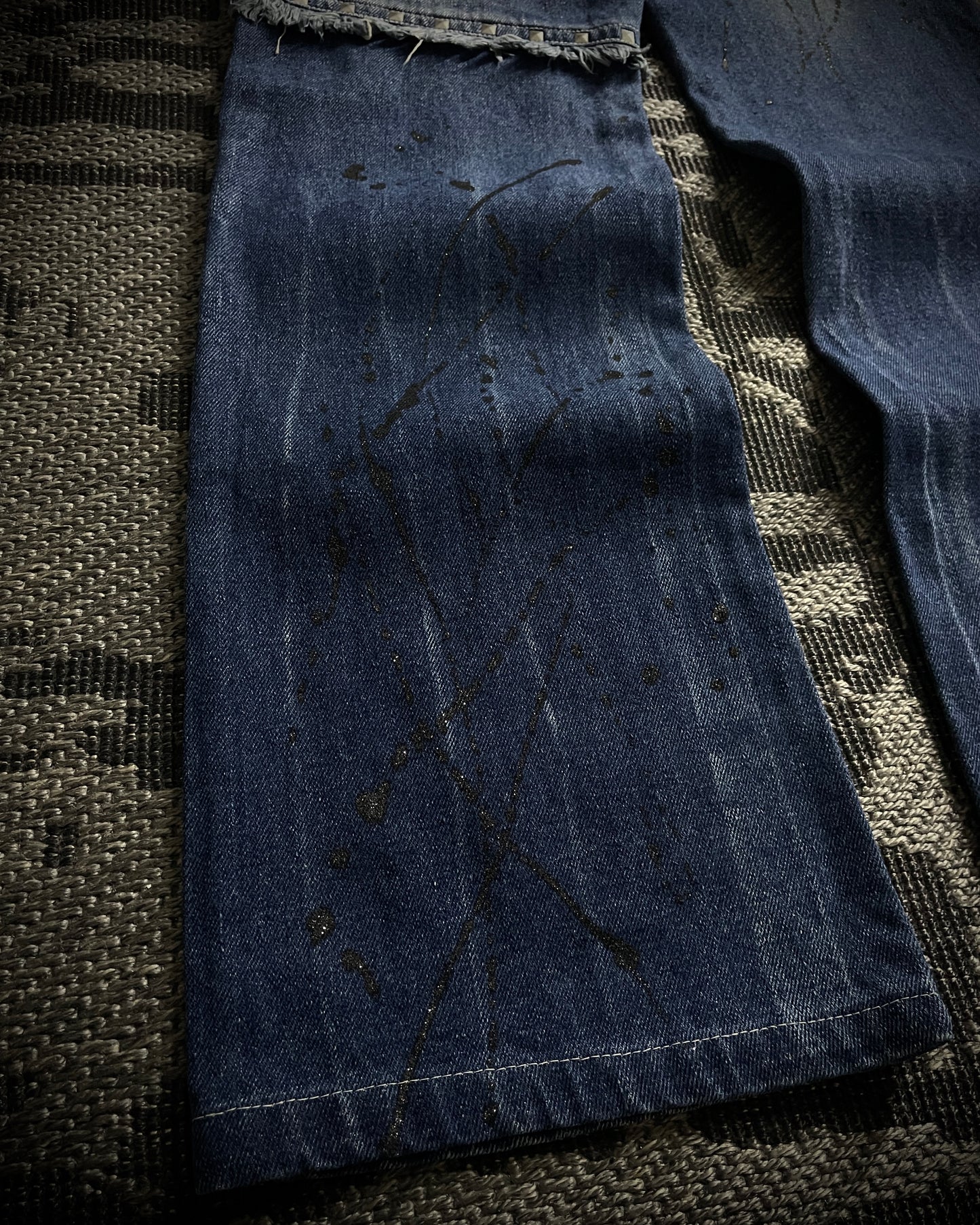 Bernings Sho Distressed Poem Studded Bootcut Denim