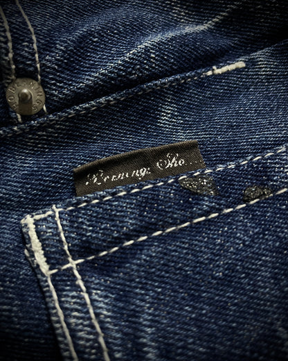 Bernings Sho Distressed Poem Studded Bootcut Denim