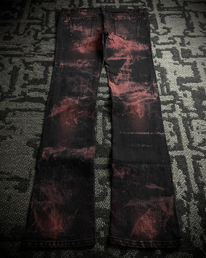 Sixh Bloodwash Gothic Print Denim