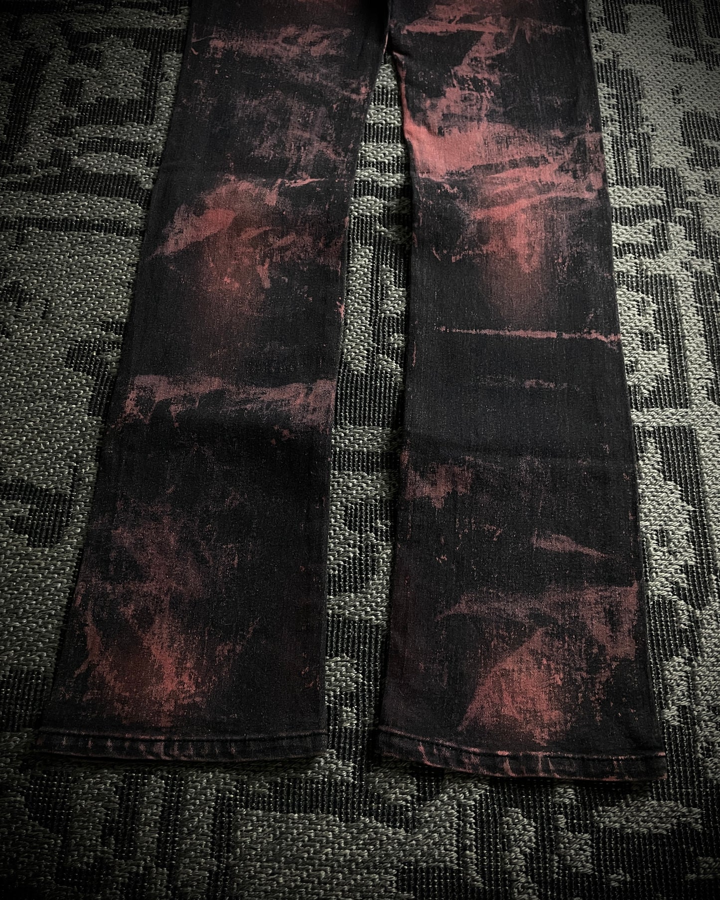Sixh Bloodwash Gothic Print Denim