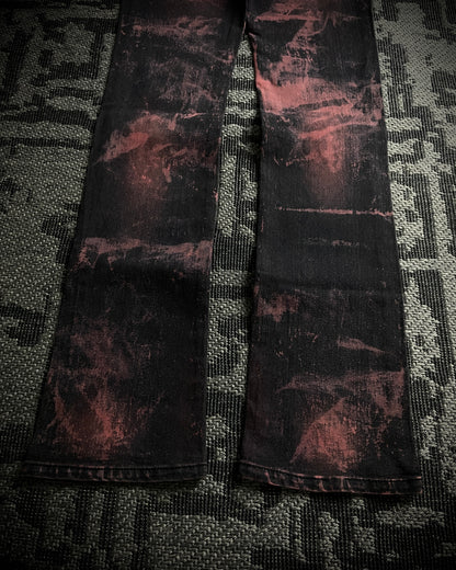 Sixh Bloodwash Gothic Print Denim