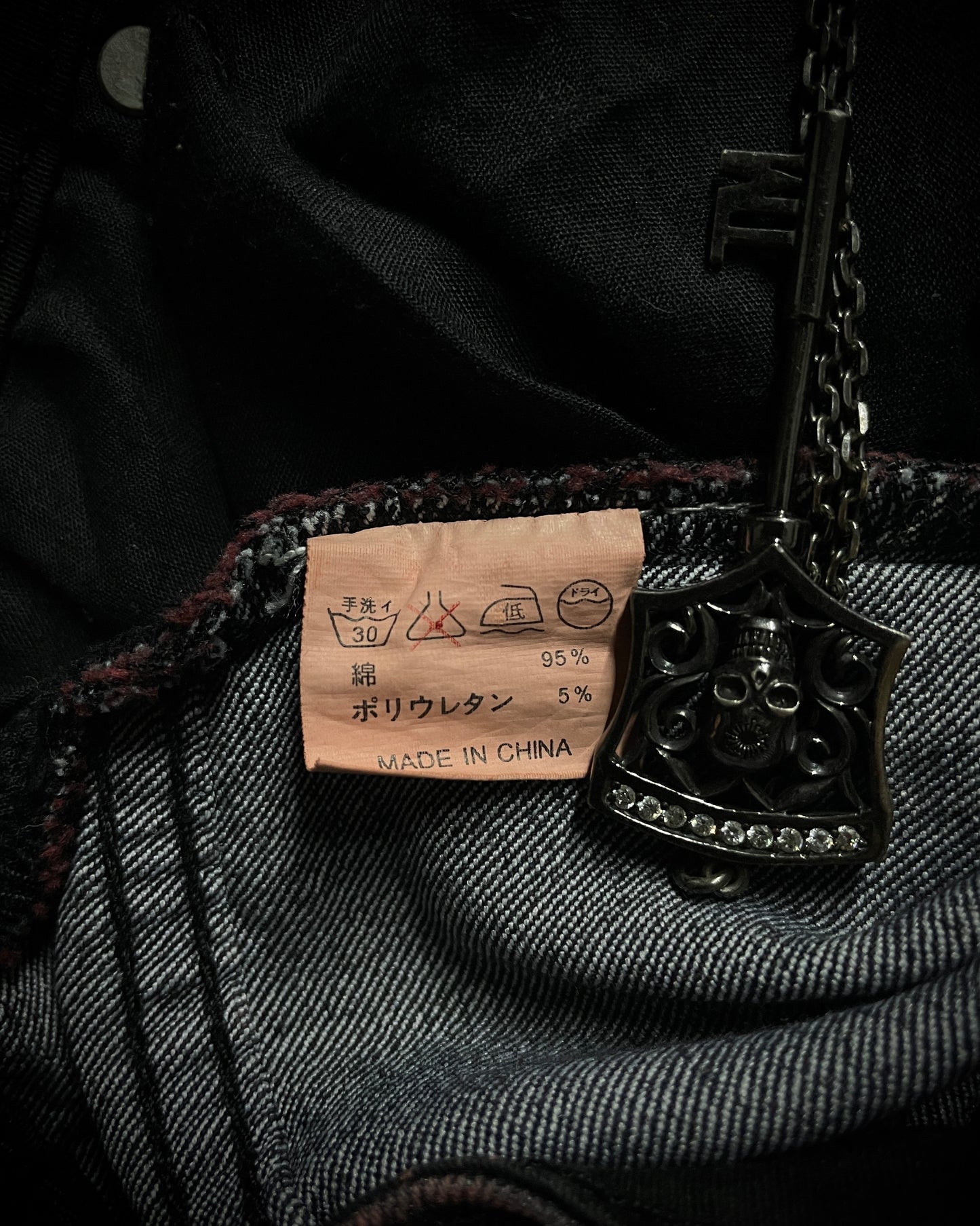 Sixh Bloodwash Gothic Print Denim