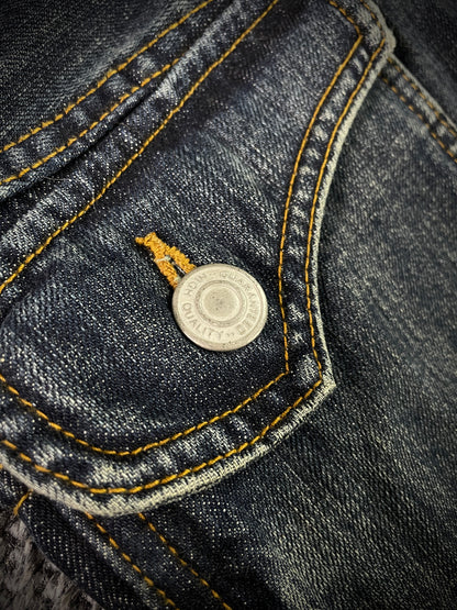 Japanese Poem Lace-Up Boot Cut Jeans