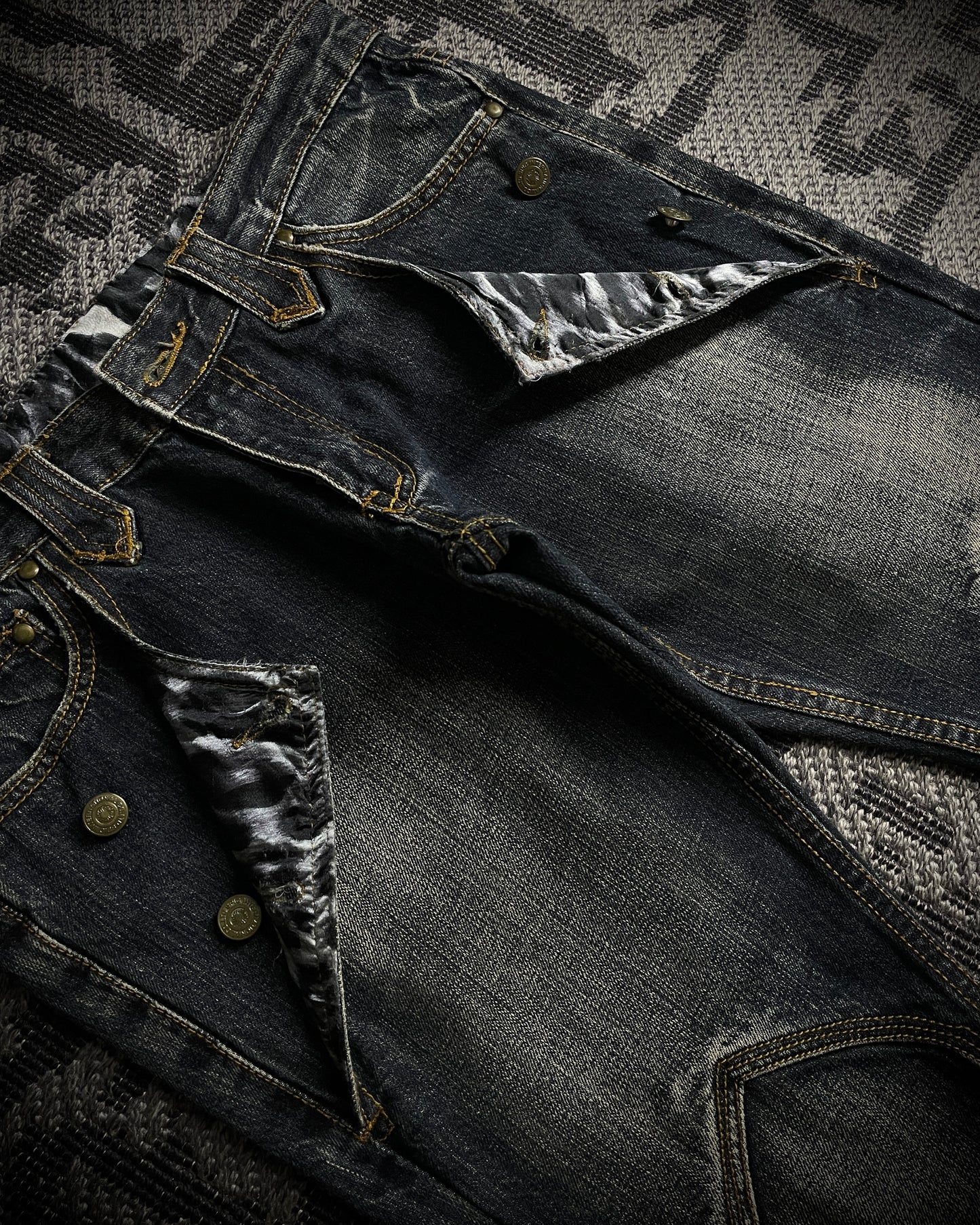 Tornado Mart Tribal Embroidered Flared Denim