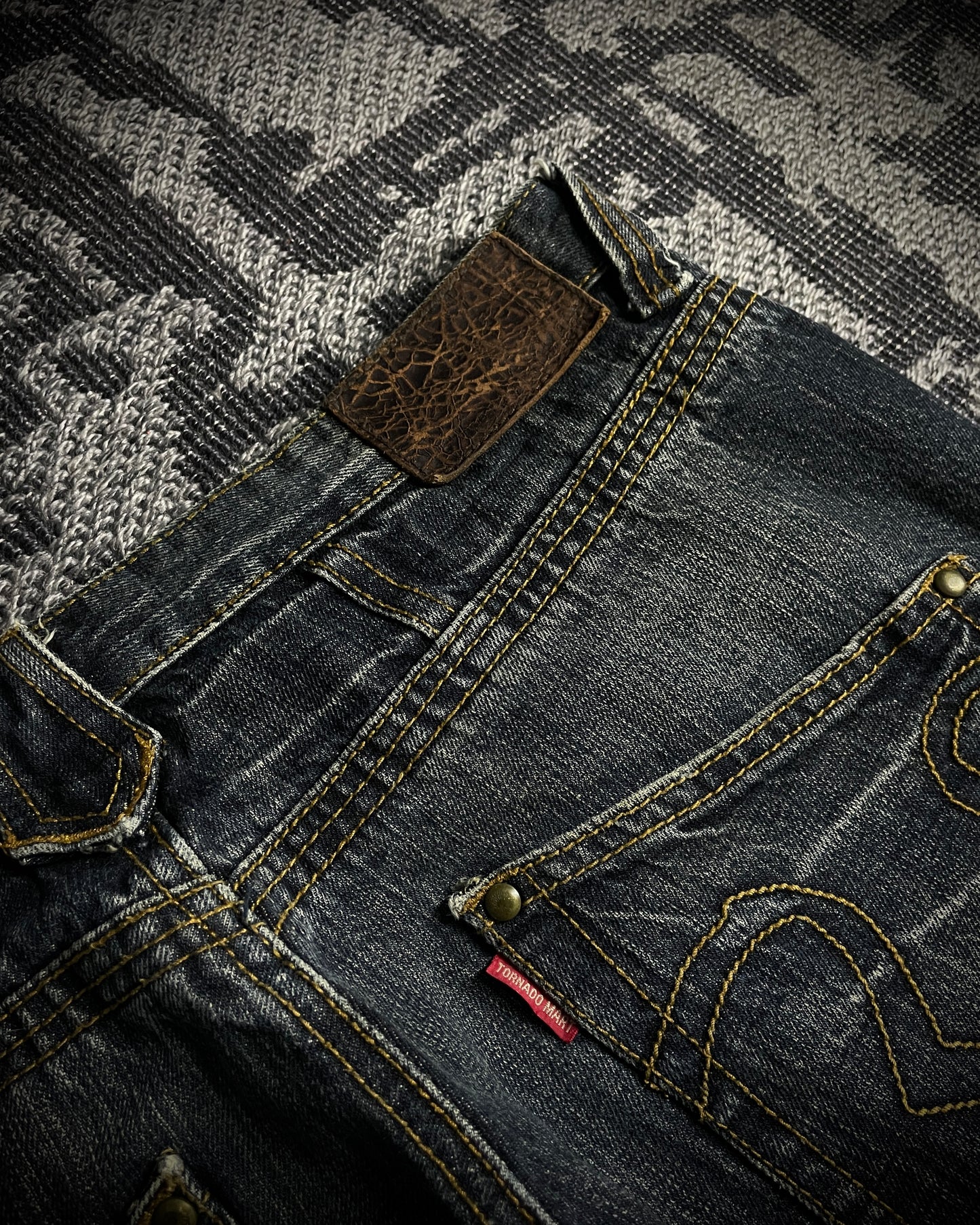 Tornado Mart Tribal Embroidered Flared Denim
