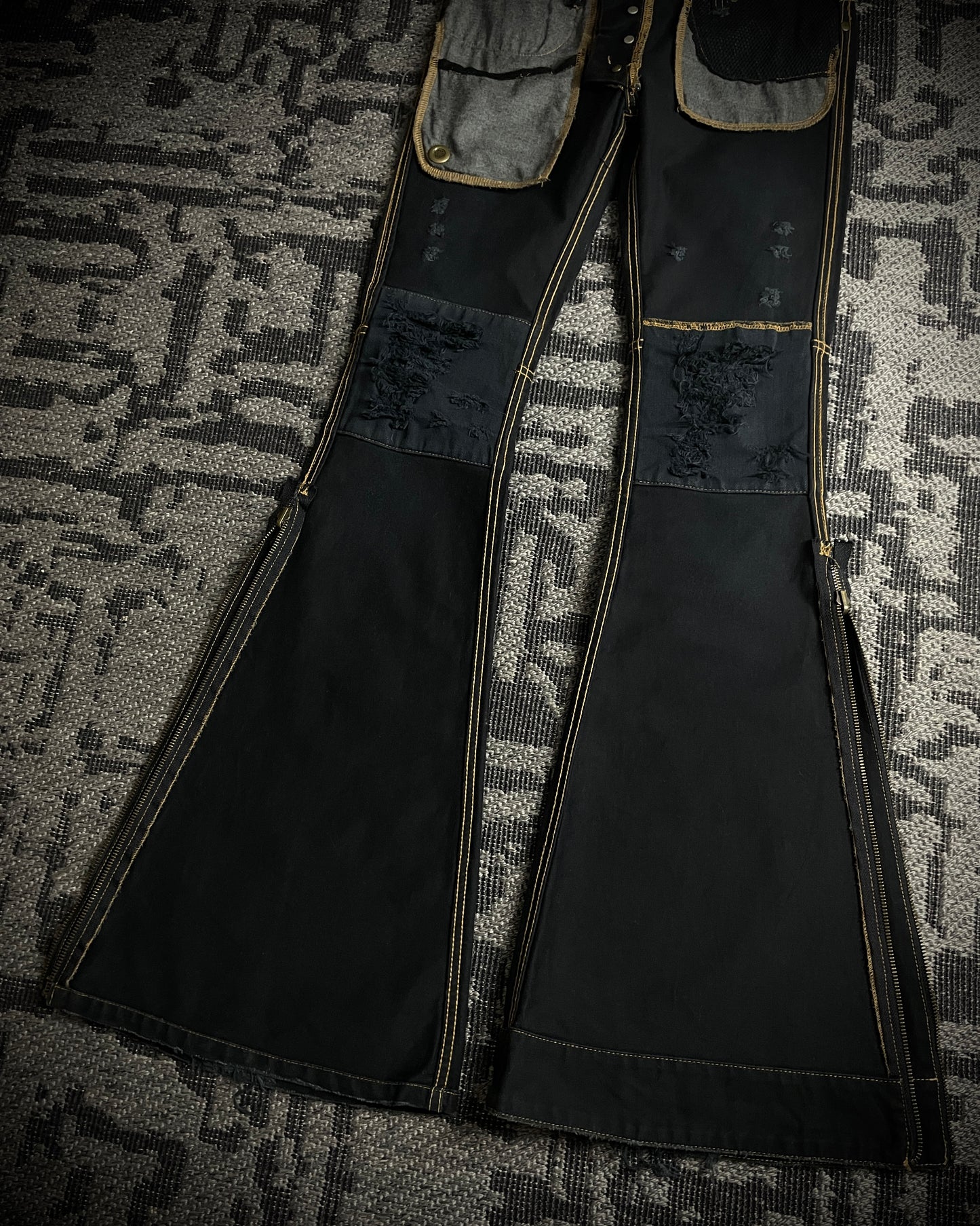 (For offer)IF SIX WAS NINE MUD MAX/ BBF YIM and YAM Reversible Flared Pants