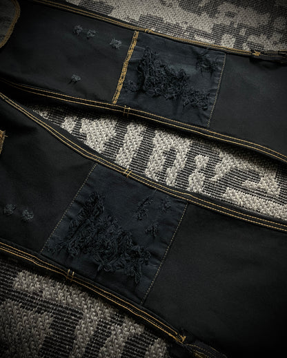 (For offer)IF SIX WAS NINE MUD MAX/ BBF YIM and YAM Reversible Flared Pants